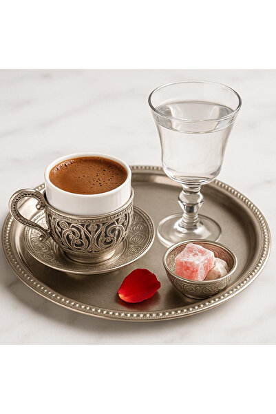 NIDAGE Vİctorya model mini ayaklı kahve yanı su bardağı 6’lı