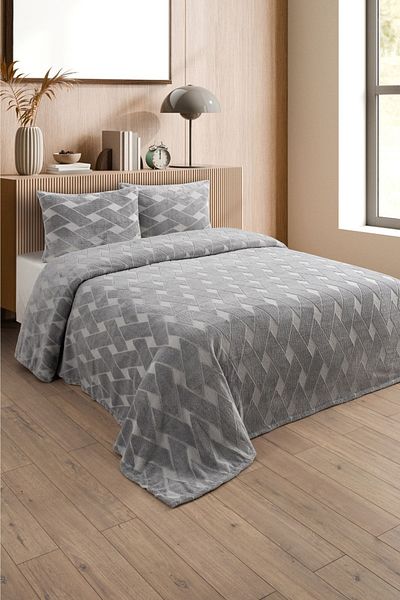 PANCHY CANKY Bedspread 240 X 240 Double Bed Bedding Set Plush Soft Welsoft 2 Pillowcases
