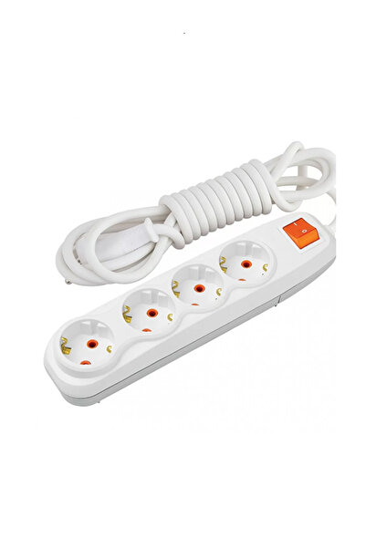 Nilson QUATTRO 4’LÜ TOPRAKLI ANAHTARLI GRUP PRİZ 3 Mt KABLOLU