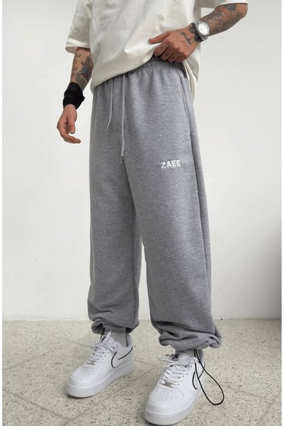 zaee Embroidered Summer Fabric Adjustable Leg Baggy Premium Sweatpants