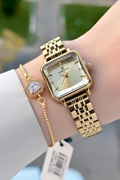 Daniel Klein Kasası ve Kadranı Gold Renk 24 Mm Kadın Kol Saati ve Bileklik