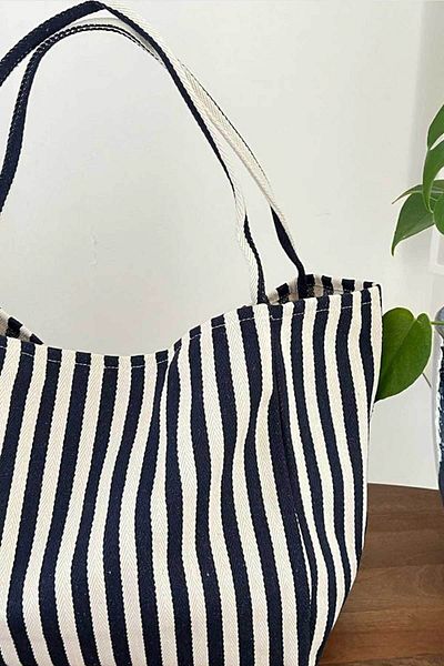 Woys Bags Тъкана плажна чанта с райета