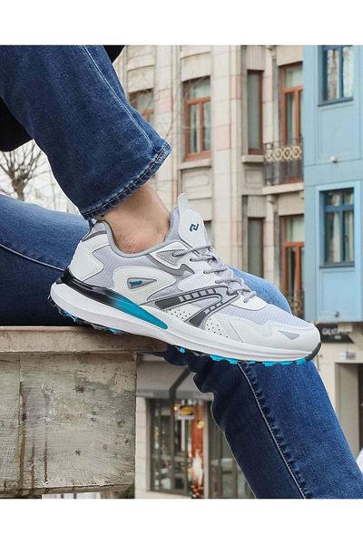 Jump 29725 Λευκό - Γκρι - Μπλε Ανδρικό Sneaker Casual Sneakers