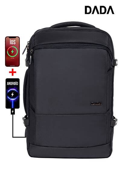 Dada Usb Aparatlı Körüklü Sırt ve Seyahat Çantası 15,6 inç Geniş İç Hacim Su ...