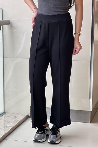 sentez giyim Synthesis Ribbed Bamboo Double Leg Trousers