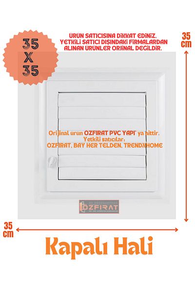 Process Özfırat Pvc Structure / Grille 35X35 cm Bathroom / Wc Ventilation Grille / Plastic White Color