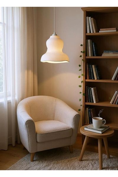 DREAM MODE Stylish and Modern Nordic Chandelier with Concrete Look (Rustic Bulb with Gift)