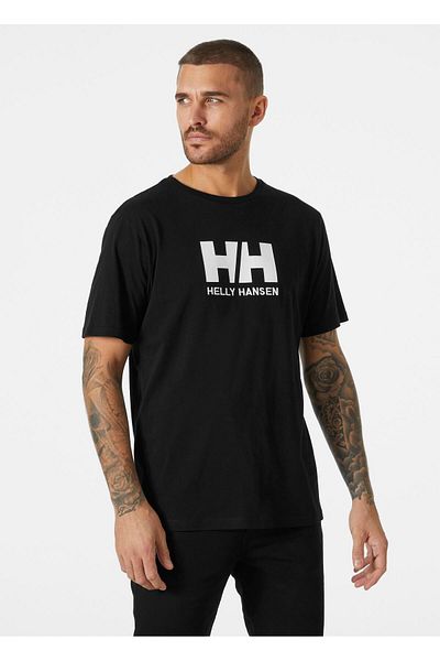 Helly Hansen Logo Men's Black Round Neck T-Shirt