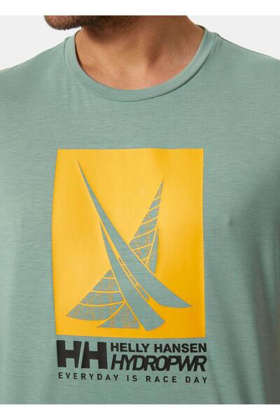 Helly Hansen Ανδρικό γραφικό μπλουζάκι με πράσινη στρογγυλή λαιμόκοψη Hp Race