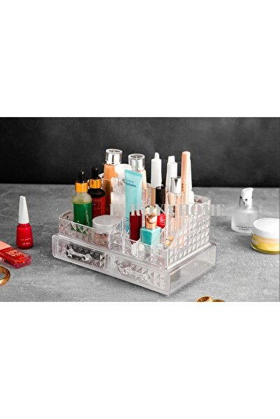 Genel Markalar 2 Katlı Diamond Kozmetik Düzenleme Kutusu - 2 Çekmeceli 16 Böl...