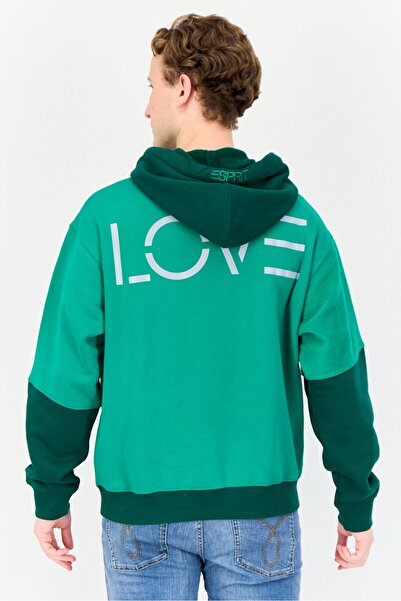 Esprit Men Two Tone Long Sleeves Hoodie, Green