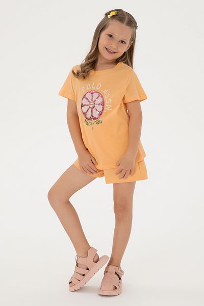 U.S. Polo Assn. Girl's Orange T-Shirt 50300950-Vr202