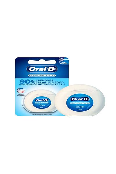 Oral-B خيط تنظيف الأسنان الأساسي بنكهة النعناع 50 متر لإزالة البلاك ونفس منعش، 50 متر