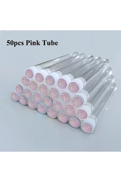Choice Purple 50pc Reusable Eyebrow Brush Tube Eyelash Brush Eyebrow Brush Replaceable Dust-proof Sparkling