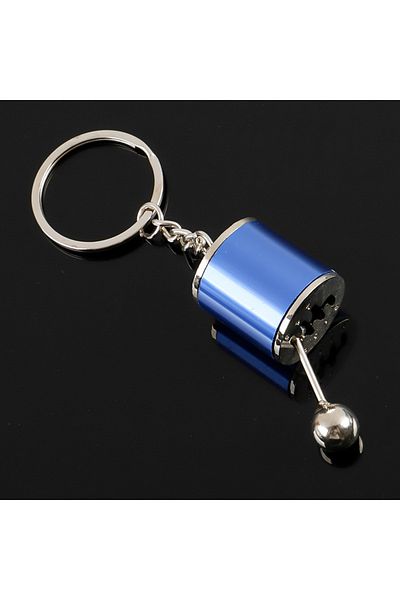 Choice Blue White 10 Cm 1pcs Car Modification Pendant Six Gear Shift Keychain Car Pendant Shifter Metal Key