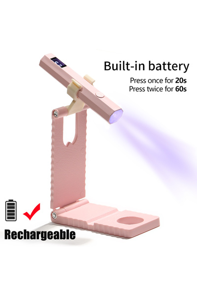 Choice1 مجفف أظافر محمول من YIKOOLIN بمنفذ USB وردي مع حامل ومصباح مجفف أظافر...