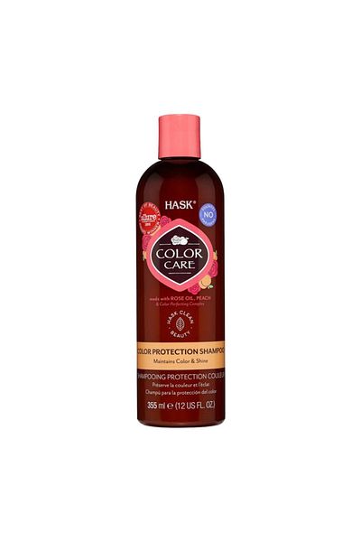 HASK Rose Oil & Peach Color Care Shampoo 355ml – Sulfate-free, Color Protection