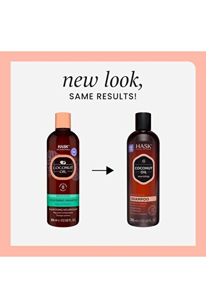 HASK Coconut Oil Nourishing Shampoo 355ml – Moisturizes & Revives Dry Hair