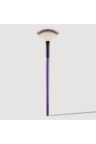 Choice Purple 1pc Fan Shaped Highlight Brush Contour Brush Blending Highlighter Makeup Brush Face Loose Pow