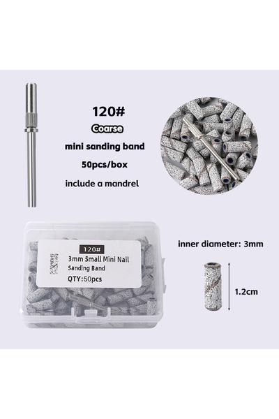 Choice8 120 (50 قطعة) من أشرطة صنفرة الأظافر 3 مم - حبيبات 80/120/180/240، مث...