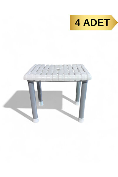AR PLASTİK Çok Amaçlı Tabure 4 ADET, Metal Ayaklı Tabure, Çantalı Tabure