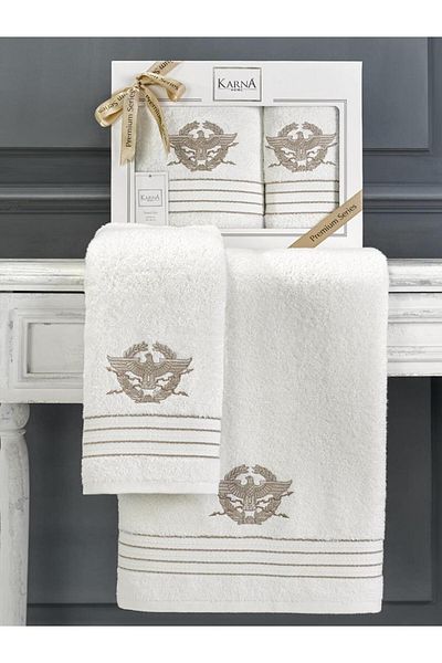 Karna Home Σετ πετσετών Kavell Κεντημένο Βαμβακερό 50x90