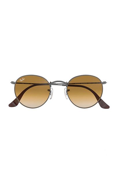 Ray-Ban نظارة شمسية راي بان مان دائرية معدنية - Rb 3447n - مقاس العدسة: 50 مم - لون رمادي