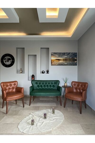 WATERYBROOK Deri Ofis Koltuk Takimi Mobilya Takımı Balkon Koltuğu Ofis Büro K...