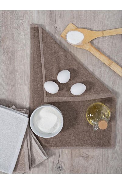 MODALİN 4-Piece Kitchen Towel Set Dowry Gift Lina Brown Tones - 30 X 50