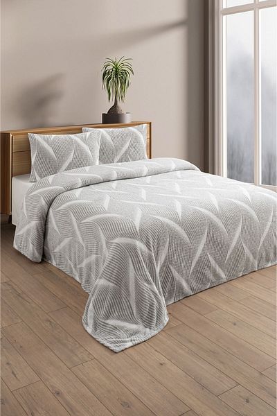 PANCHY CANKY Bedspread 240 X 240 Double Bed Bedding Set Plush Soft Welsoft 2 Pillowcases