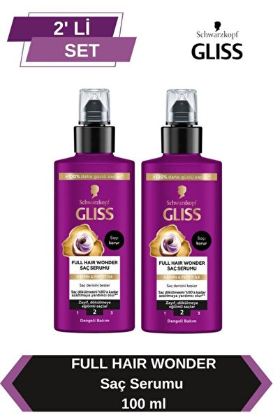 Gliss Full Hair Wonder Dökülme Karşıtı Sıvı Saç Bakım Serumu 100 ml X 2 Adet
