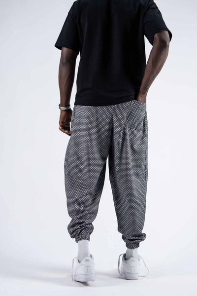 Superbluemexico Erkek Baggy Jogger Siyah Bol Şalvar Pantolon