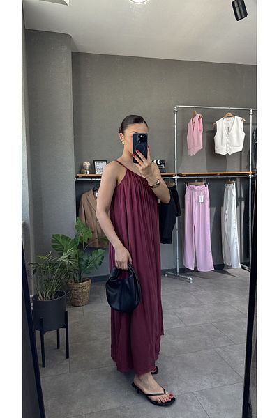 yourname collection Loose Cut Long Women's Dress with Strap