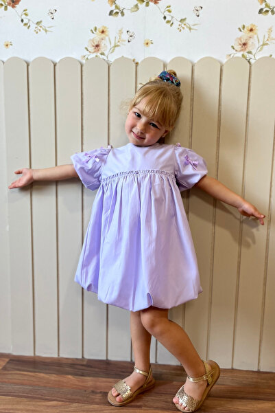 Minipodyum Лятна рокля тип балон за момиче с панделка