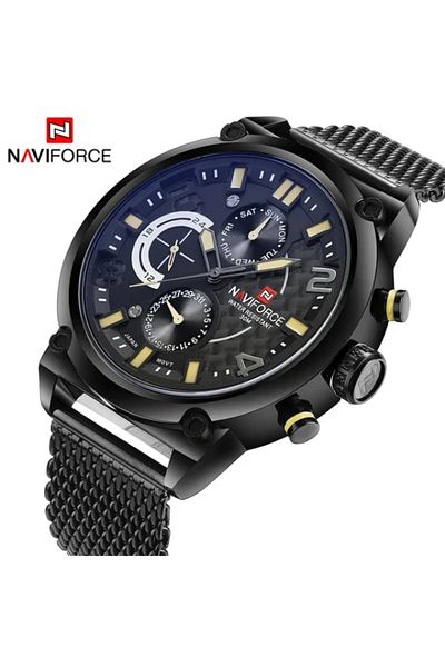 Naviforce NF9068S Fashion Military Sport Stainless Steel Quartz Waterproof WristWatch for Men