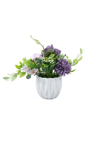 Ella Home Italia Aranjament Cu Trandafiri Pastel, Mov, 20cm - Mov, Plastic, 20cm