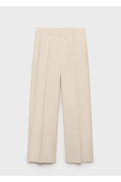 MANGO Woman Düz kesim orta belli pantolon