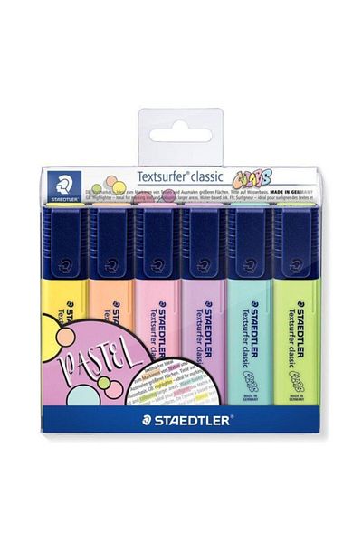 Staedtler 364 Cwp6 Textsurfer Classic Pastel Highlighter 6 Pack Blister