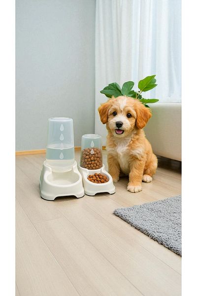 Herza House Set of 2 Automatic Chamber Food and Water Bowl