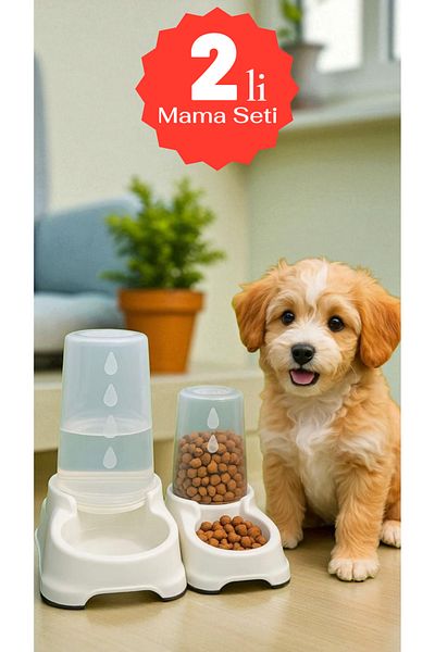 Herza House Set of 2 Automatic Chamber Food and Water Bowl