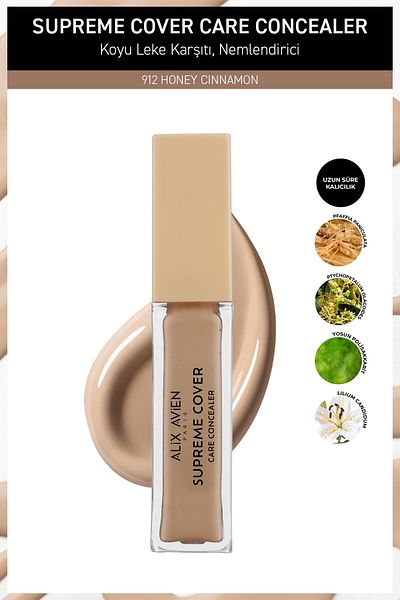 Alix Avien Permanent, Moisturizing, Cell Repairing Anti-Blemish Concealer - Supreme Cover Concealer 912 Honey Cinnamon