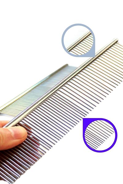Buffer ® Shiny Metal Dog Comb Colorful Pet Dog Flea Grooming Comb Dog Hair Crawling