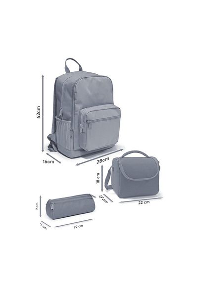 Coral High Set de 3 genți de școală cu dungi colorate23673