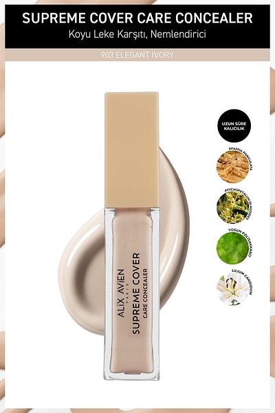Alix Avien Permanent, Moisturizing, Cell Repairing Anti-Blemish Concealer - Supreme Cover Concealer 903 Elegant Ivory