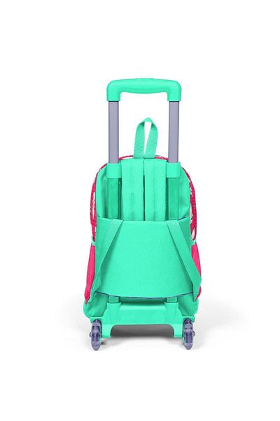 Coral High Rucsac cu racletă cu două compartimente, iluminat cu roți, cu model de alpaca, neon coral, 23364