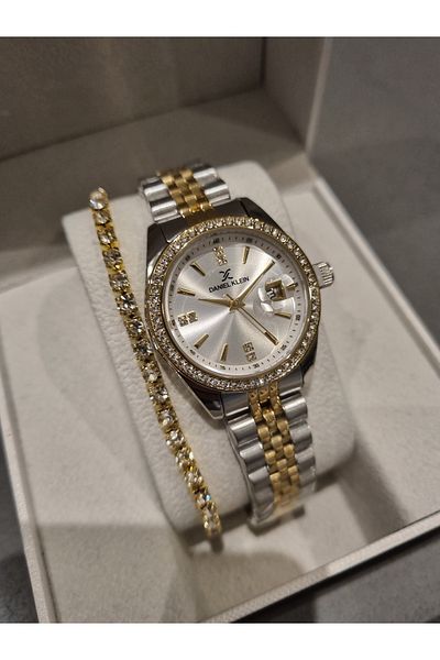Daniel Klein Steel Bracelet Stone Women's Wristwatch Zircon Stone Bracelet