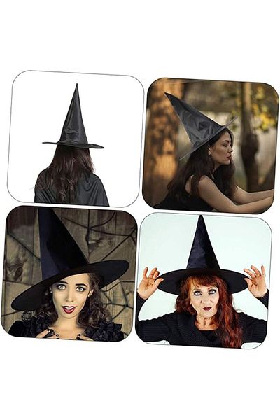 partidolu Halloween Μαύρο Χρώμα Πολυεστέρας Νάιλον Καπέλο Μάγισσας 37x35 εκ. Ενήλικες 1 τεμ.