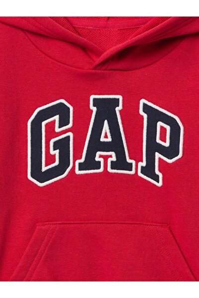 GAP Erkek Bebek Kırmızı Gap Logo Relaxed Havlu Kumaş Sweatshirt