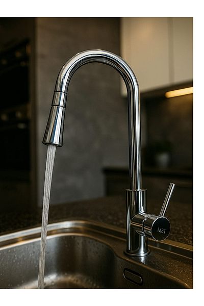 RUDİ ARMATÜR Inox Spiral Kitchen Sink Faucet