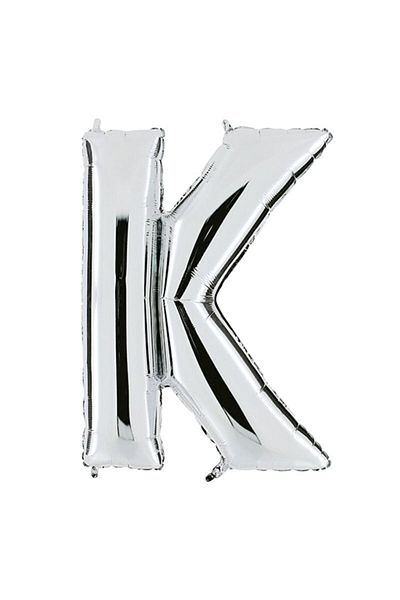 Pandoli 100 Cm Silver Color Partidolu K Letter Foil Balloon